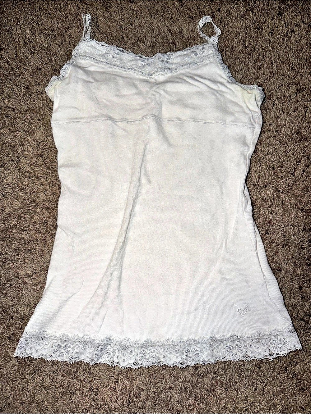 Justice Lace Trim Camisole in White